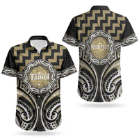 Aotearoa Waikato Tainui Personalised Couples Matching Puletasi and Hawaiian Shirt Maori Iwi Poutama Puhoro Tattoo LT14 - Polynesian Pride