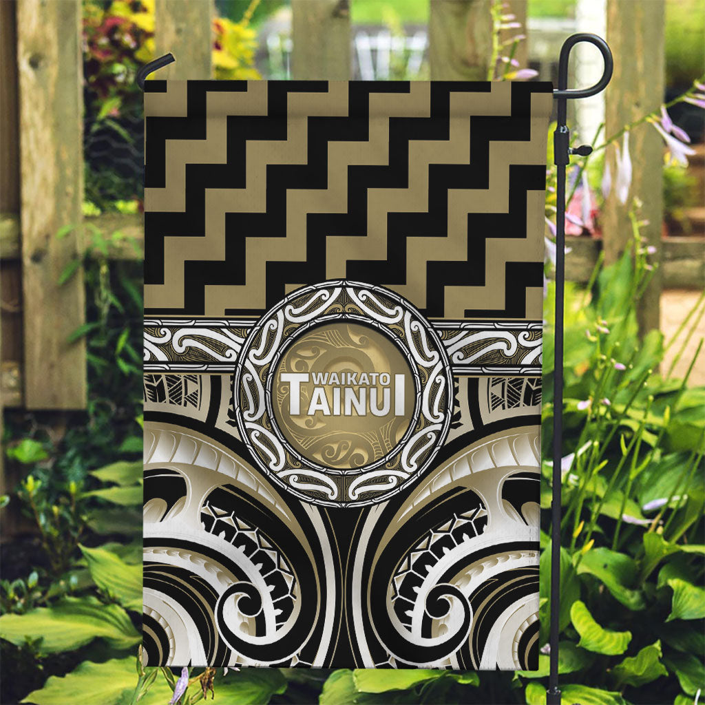 Aotearoa Waikato Tainui Garden Flag Maori Iwi Poutama Puhoro Tattoo LT14 Garden Flag Old Yellow - Polynesian Pride