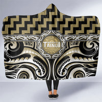 Aotearoa Waikato Tainui Hooded Blanket Maori Iwi Poutama Puhoro Tattoo LT14 One Size Old Yellow - Polynesian Pride