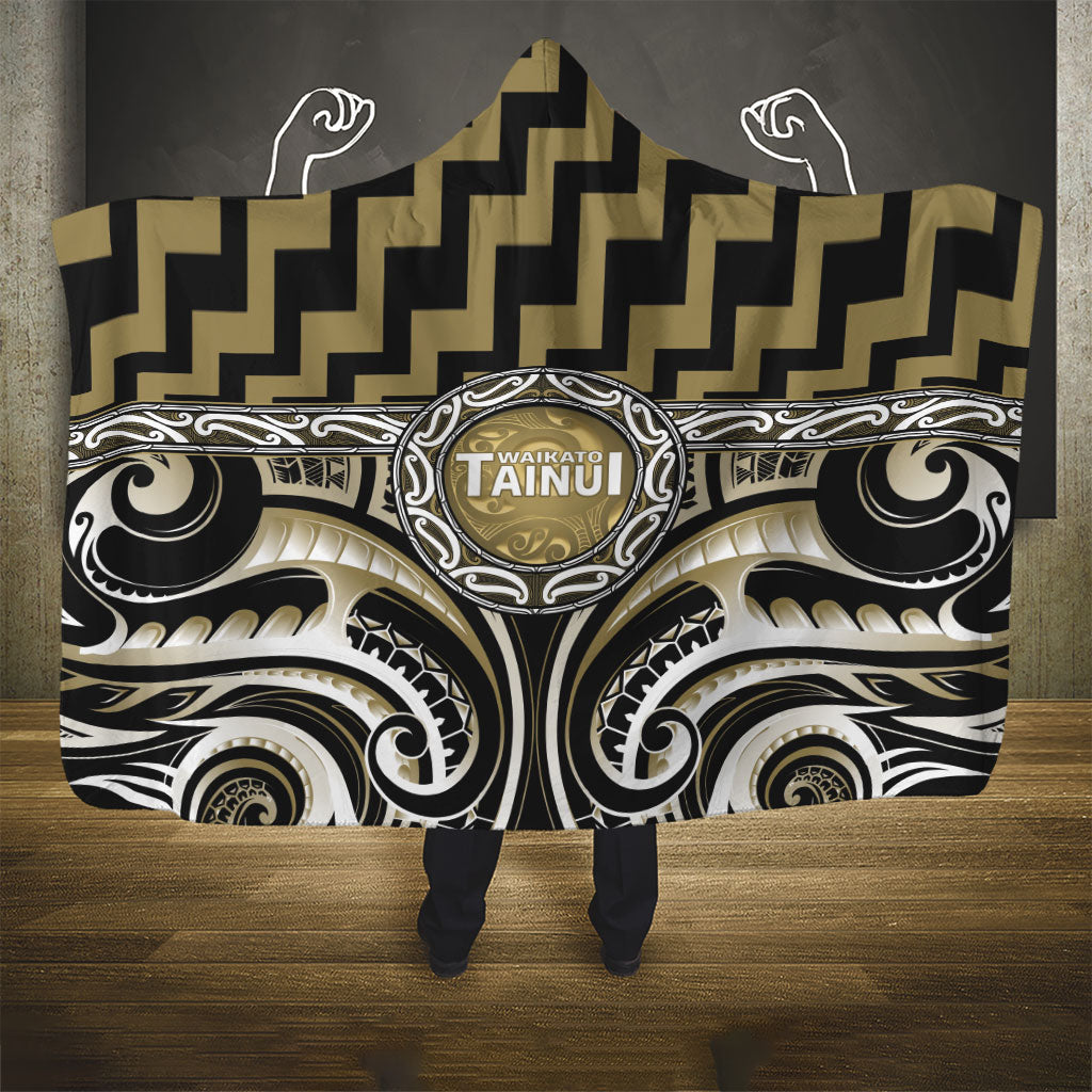 Aotearoa Waikato Tainui Hooded Blanket Maori Iwi Poutama Puhoro Tattoo LT14 - Polynesian Pride