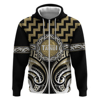 Aotearoa Waikato Tainui Personalised Hoodie Maori Iwi Poutama Puhoro Tattoo LT14 Zip Hoodie Old Yellow - Polynesian Pride