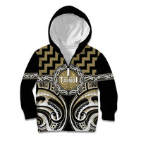 Aotearoa Waikato Tainui Personalised Kid Hoodie Maori Iwi Poutama Puhoro Tattoo LT14 Zip Hoodie Old Yellow - Polynesian Pride