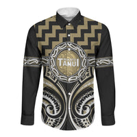 Aotearoa Waikato Tainui Personalised Long Sleeve Button Shirt Maori Iwi Poutama Puhoro Tattoo LT14 Unisex Old Yellow - Polynesian Pride