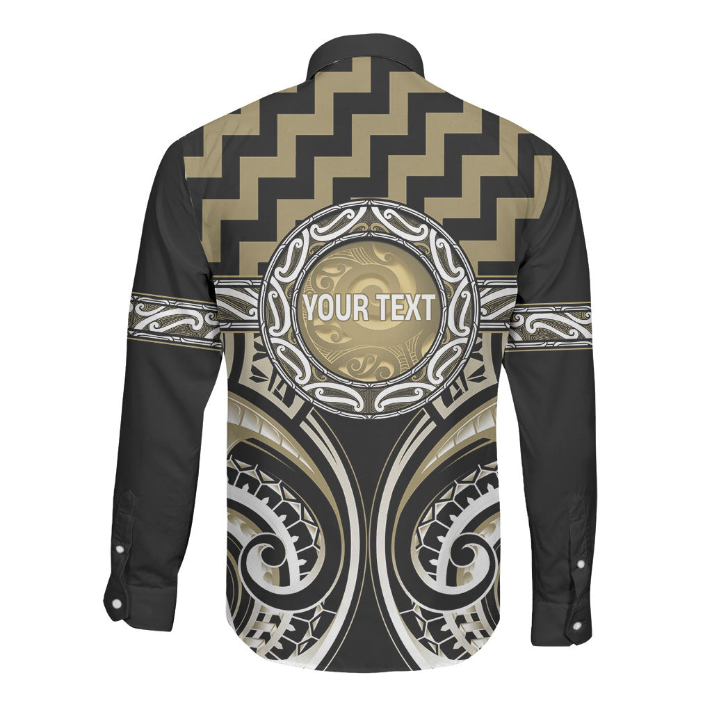 Aotearoa Waikato Tainui Personalised Long Sleeve Button Shirt Maori Iwi Poutama Puhoro Tattoo LT14 - Polynesian Pride