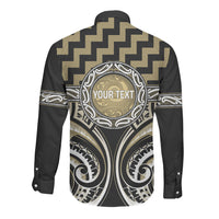 Aotearoa Waikato Tainui Personalised Long Sleeve Button Shirt Maori Iwi Poutama Puhoro Tattoo LT14 - Polynesian Pride