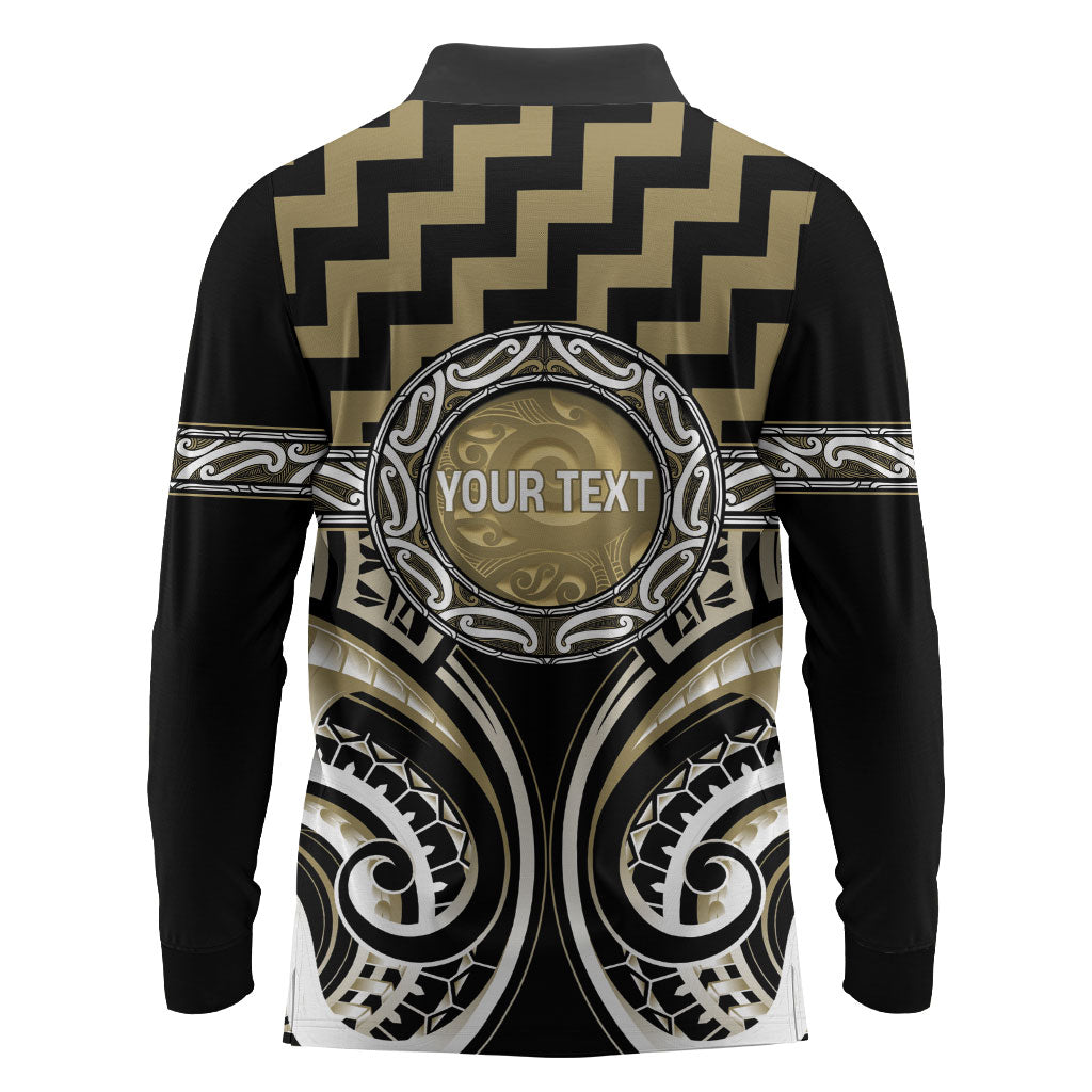Aotearoa Waikato Tainui Personalised Long Sleeve Polo Shirt Maori Iwi Poutama Puhoro Tattoo LT14 - Polynesian Pride