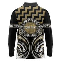 Aotearoa Waikato Tainui Personalised Long Sleeve Polo Shirt Maori Iwi Poutama Puhoro Tattoo LT14 - Polynesian Pride