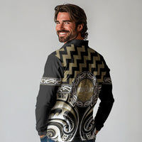 Aotearoa Waikato Tainui Personalised Long Sleeve Polo Shirt Maori Iwi Poutama Puhoro Tattoo LT14 - Polynesian Pride
