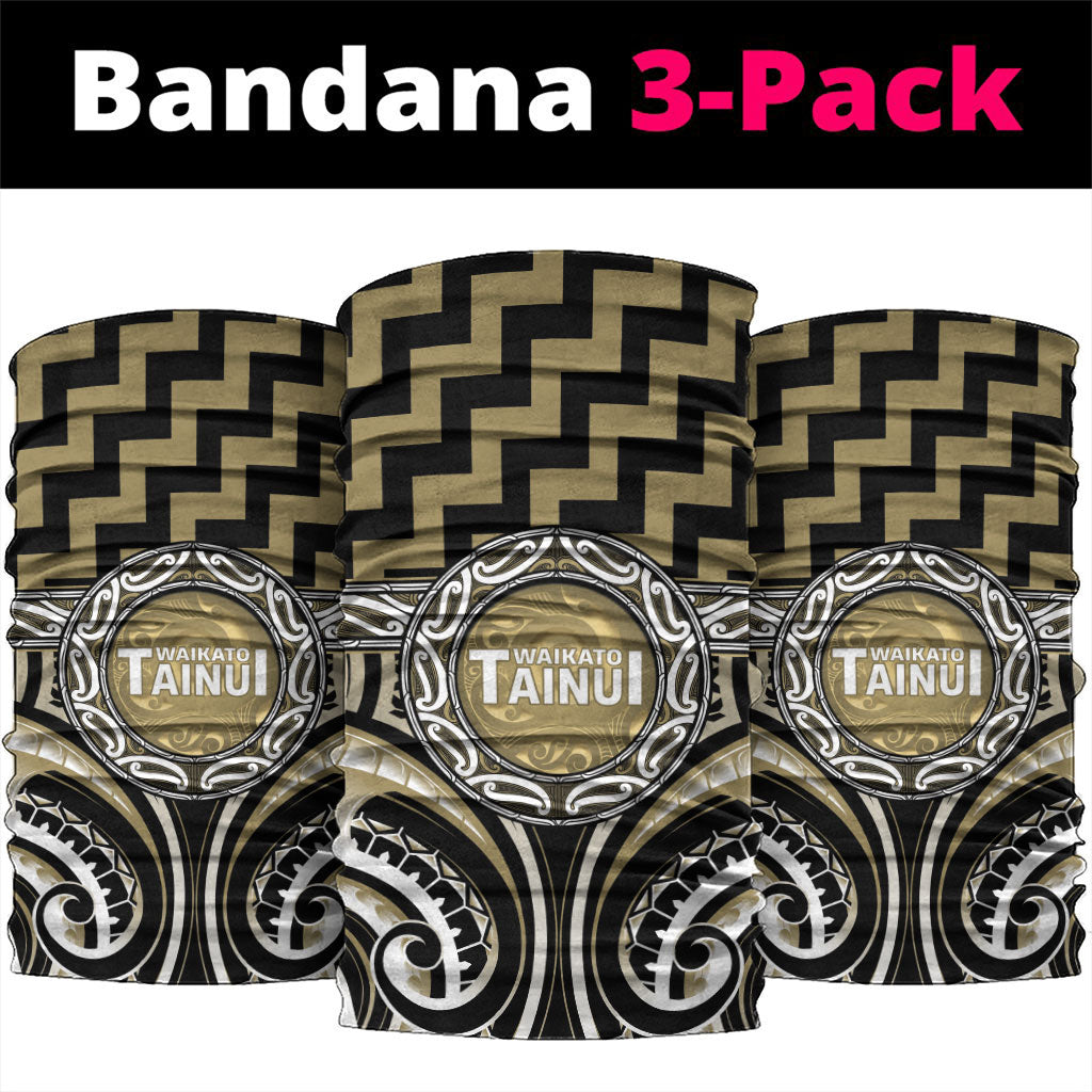 Aotearoa Waikato Tainui Neck Gaiter Maori Iwi Poutama Puhoro Tattoo LT14 package One Size: 25*50cm Old Yellow - Polynesian Pride