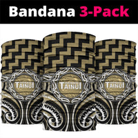 Aotearoa Waikato Tainui Neck Gaiter Maori Iwi Poutama Puhoro Tattoo LT14 package One Size: 25*50cm Old Yellow - Polynesian Pride