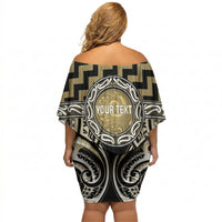 Aotearoa Waikato Tainui Personalised Off Shoulder Short Dress Maori Iwi Poutama Puhoro Tattoo LT14 - Polynesian Pride