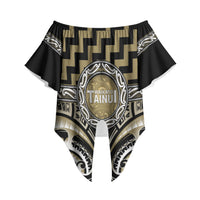 Aotearoa Waikato Tainui Personalised Off Shoulder Wrap Waist Top Maori Iwi Poutama Puhoro Tattoo LT14 Old Yellow - Polynesian Pride