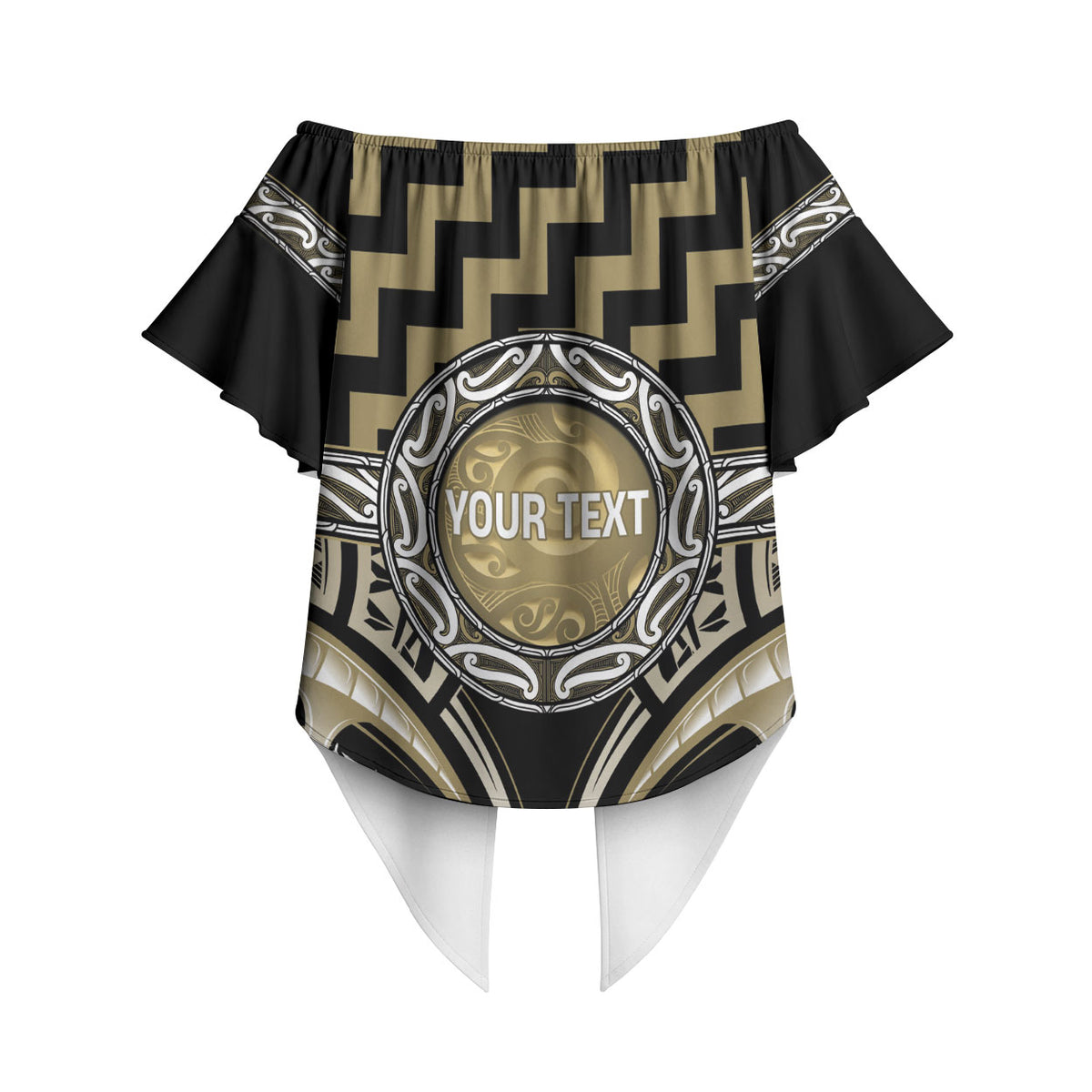 Aotearoa Waikato Tainui Personalised Off Shoulder Wrap Waist Top Maori Iwi Poutama Puhoro Tattoo LT14 - Polynesian Pride
