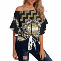 Aotearoa Waikato Tainui Personalised Off Shoulder Wrap Waist Top Maori Iwi Poutama Puhoro Tattoo LT14 - Polynesian Pride