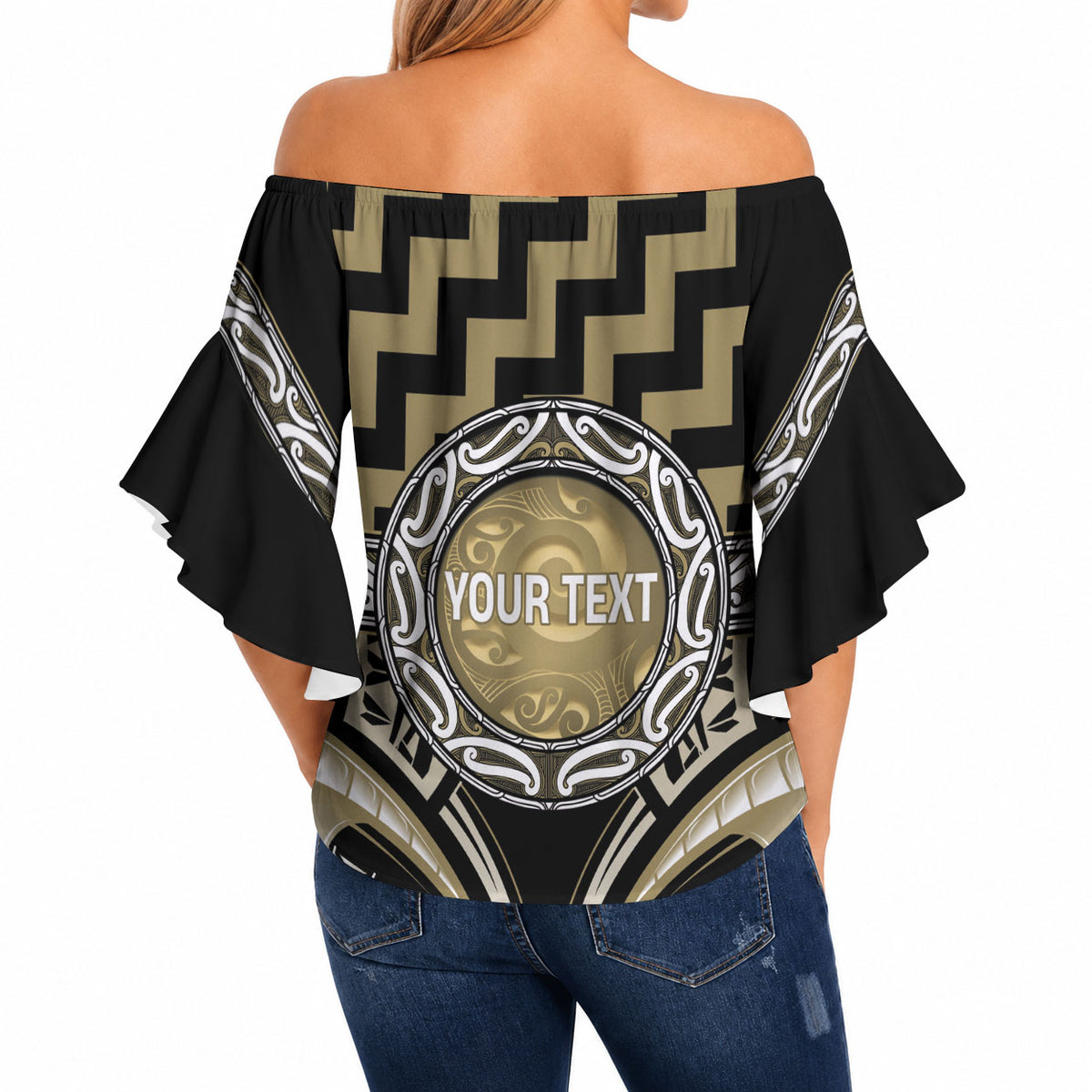 Aotearoa Waikato Tainui Personalised Off Shoulder Wrap Waist Top Maori Iwi Poutama Puhoro Tattoo LT14 - Polynesian Pride