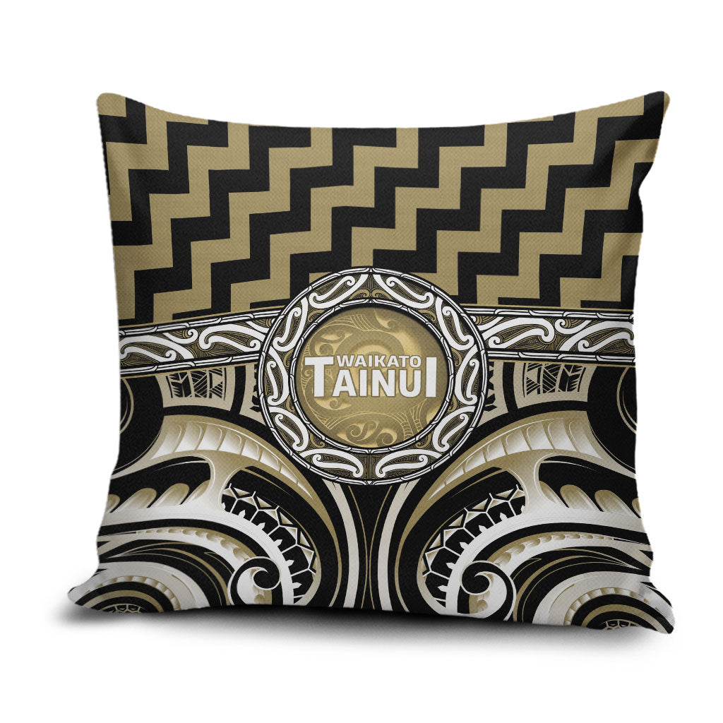 Aotearoa Waikato Tainui Pillow Cover Maori Iwi Poutama Puhoro Tattoo LT14 Old Yellow - Polynesian Pride