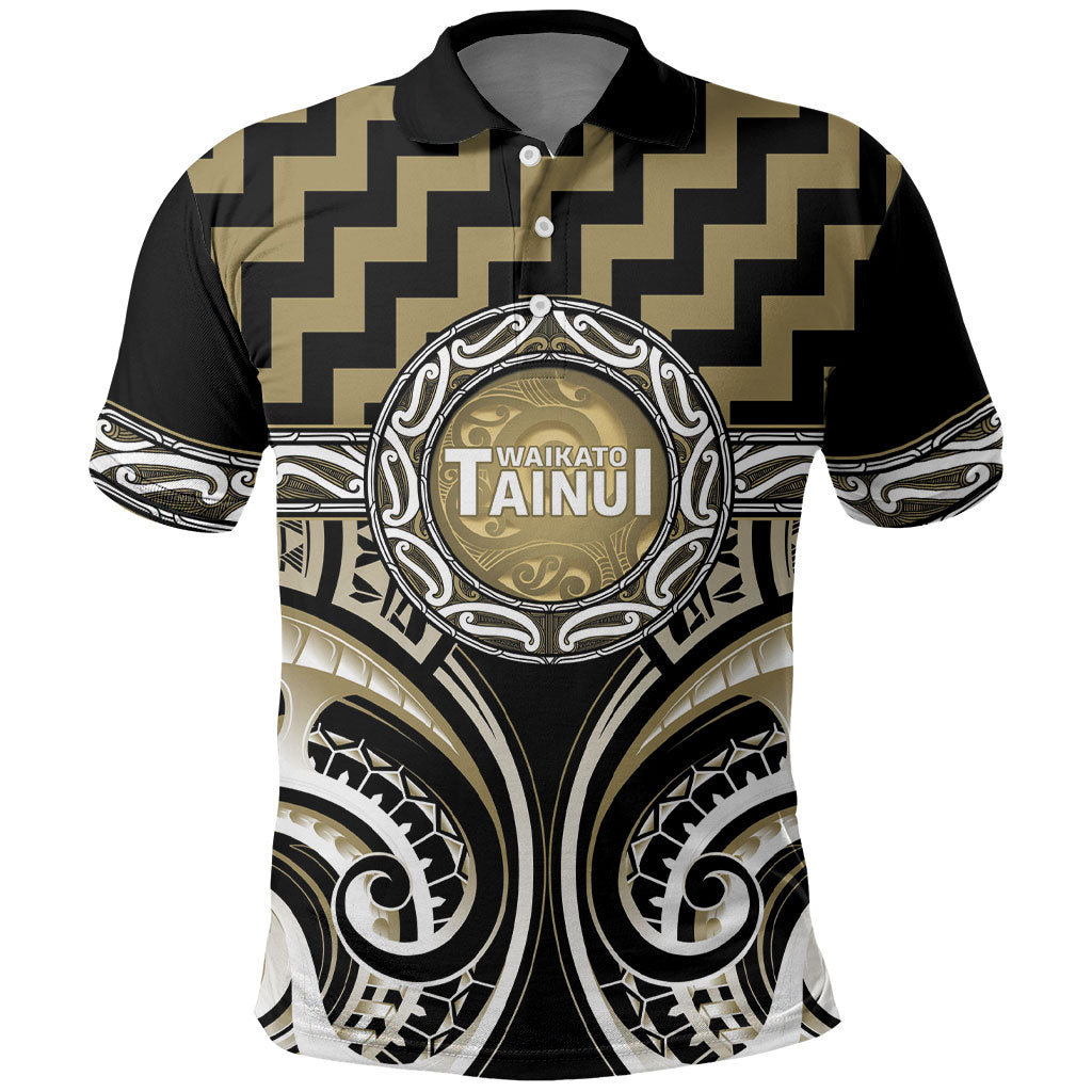 Aotearoa Waikato Tainui Personalised Polo Shirt Maori Iwi Poutama Puhoro Tattoo LT14 Old Yellow - Polynesian Pride