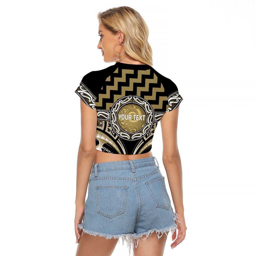 Aotearoa Waikato Tainui Personalised Raglan Cropped T Shirt Maori Iwi Poutama Puhoro Tattoo LT14 - Polynesian Pride