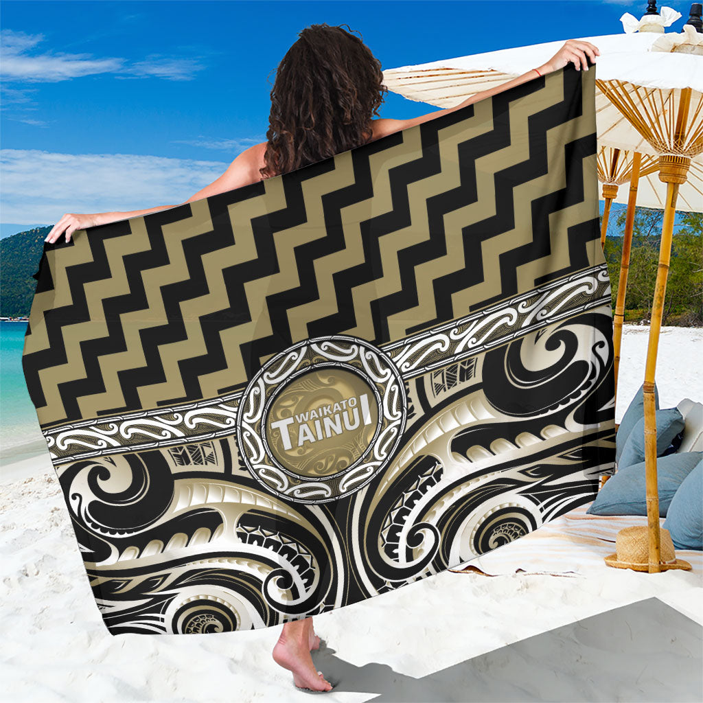 Aotearoa Waikato Tainui Sarong Maori Iwi Poutama Puhoro Tattoo LT14 One Size 44 x 66 inches Old Yellow - Polynesian Pride