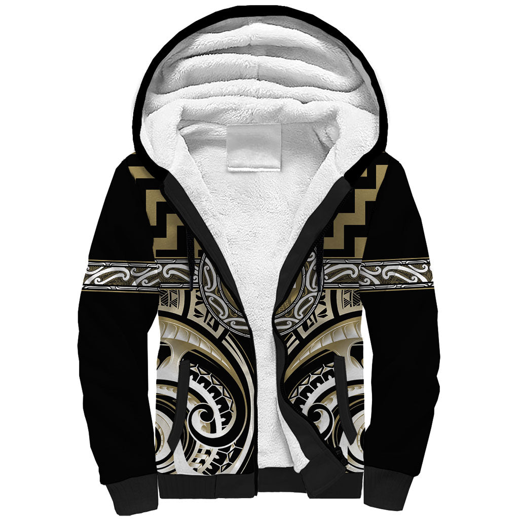 Aotearoa Waikato Tainui Personalised Sherpa Hoodie Maori Iwi Poutama Puhoro Tattoo LT14 Unisex Old Yellow - Polynesian Pride