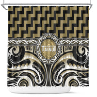 Aotearoa Waikato Tainui Shower Curtain Maori Iwi Poutama Puhoro Tattoo LT14 Old Yellow - Polynesian Pride