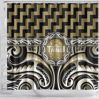 Aotearoa Waikato Tainui Shower Curtain Maori Iwi Poutama Puhoro Tattoo LT14 - Polynesian Pride