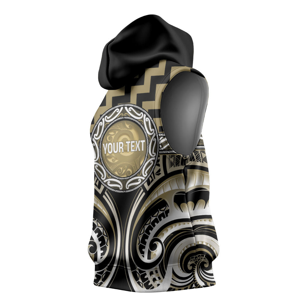 Aotearoa Waikato Tainui Personalised Sleeveless Hoodie Maori Iwi Poutama Puhoro Tattoo LT14 - Polynesian Pride