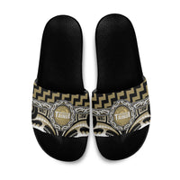 Aotearoa Waikato Tainui Slide Sandals Maori Iwi Poutama Puhoro Tattoo LT14 Old Yellow - Polynesian Pride