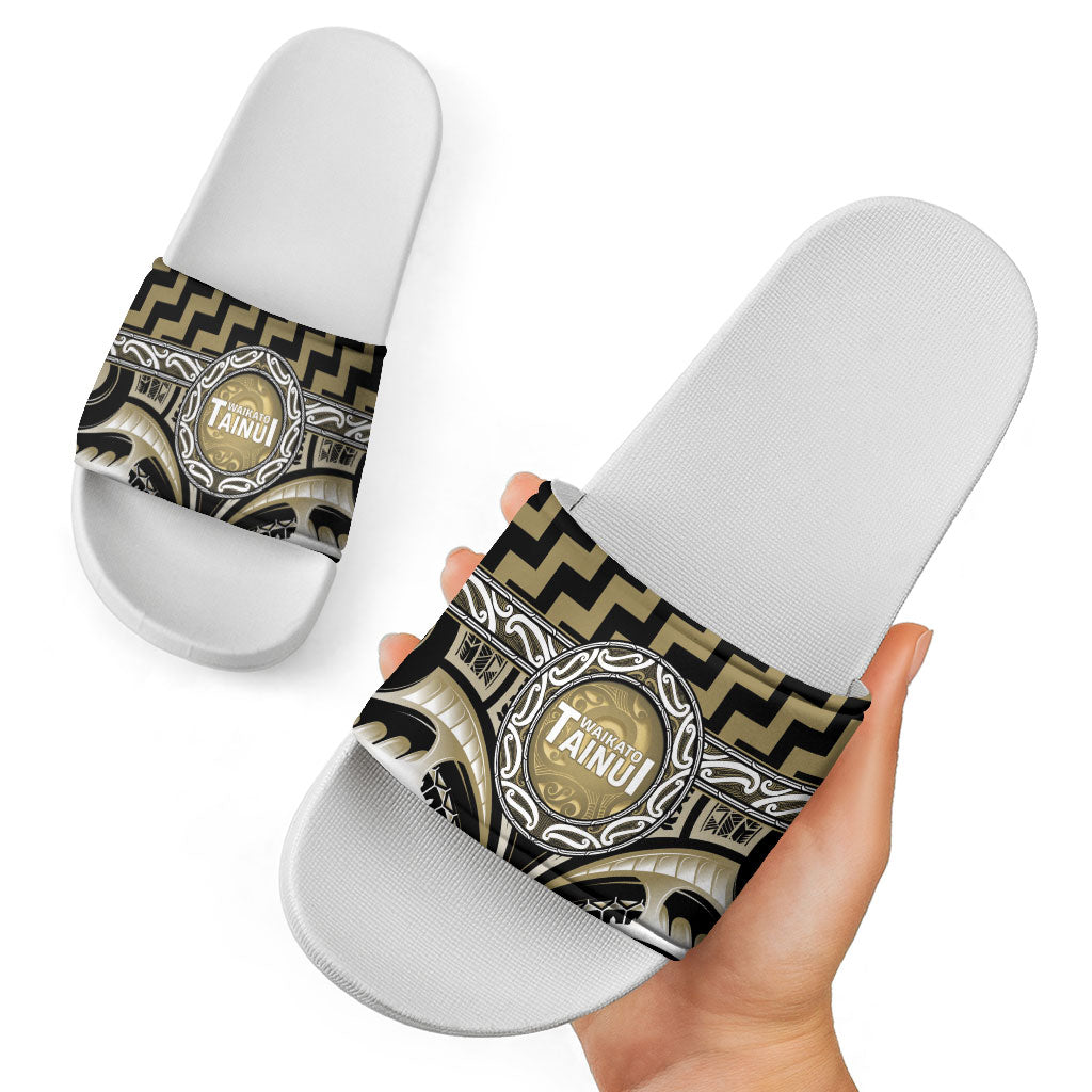 Aotearoa Waikato Tainui Slide Sandals Maori Iwi Poutama Puhoro Tattoo LT14 - Polynesian Pride