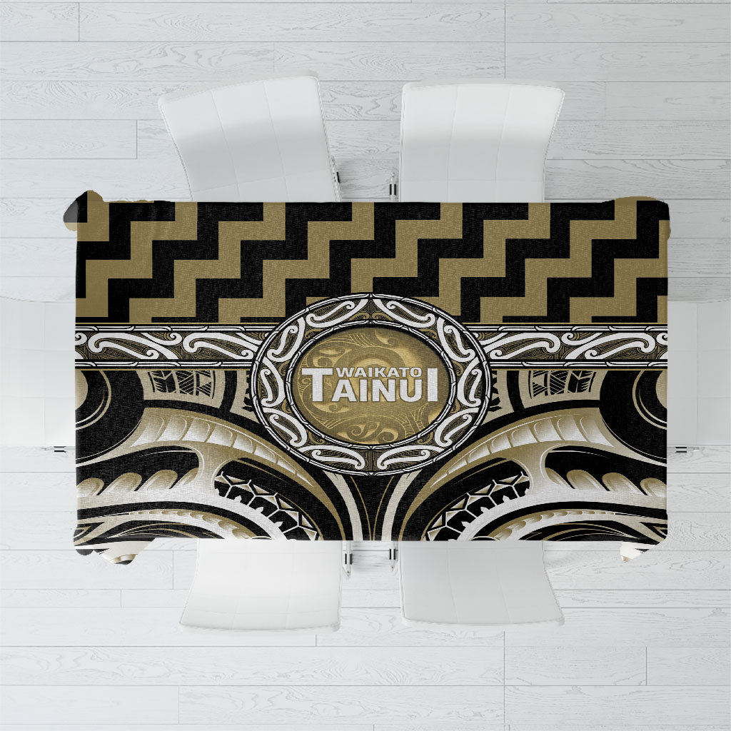 Aotearoa Waikato Tainui Tablecloth Maori Iwi Poutama Puhoro Tattoo LT14 Old Yellow - Polynesian Pride