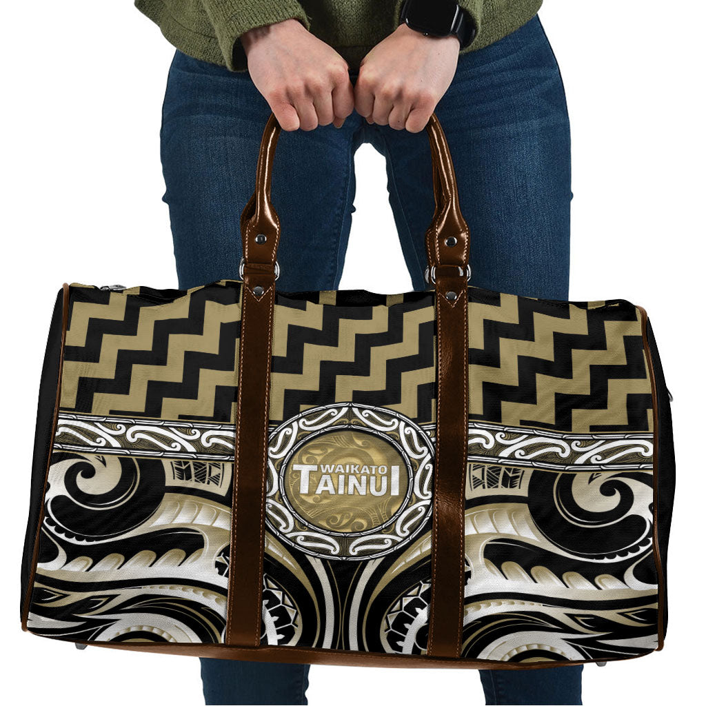 Aotearoa Waikato Tainui Travel Bag Maori Iwi Poutama Puhoro Tattoo LT14 Old Yellow - Polynesian Pride