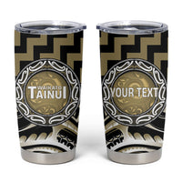 Aotearoa Waikato Tainui Personalised Tumbler Cup Maori Iwi Poutama Puhoro Tattoo LT14 Old Yellow - Polynesian Pride