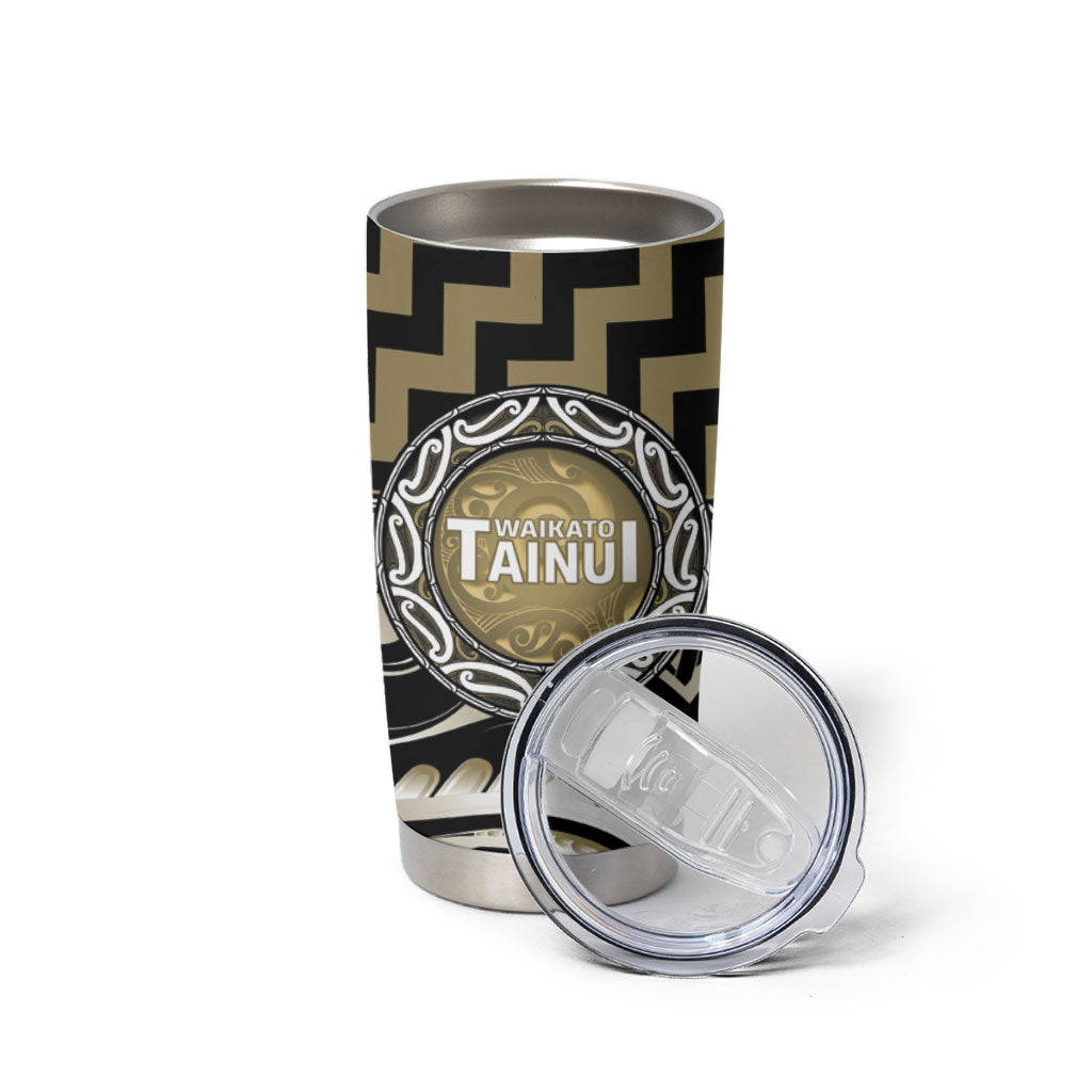 Aotearoa Waikato Tainui Personalised Tumbler Cup Maori Iwi Poutama Puhoro Tattoo LT14 - Polynesian Pride