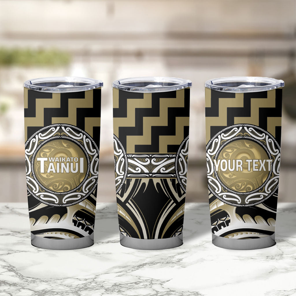 Aotearoa Waikato Tainui Personalised Tumbler Cup Maori Iwi Poutama Puhoro Tattoo LT14 - Polynesian Pride