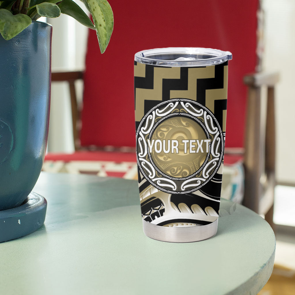 Aotearoa Waikato Tainui Personalised Tumbler Cup Maori Iwi Poutama Puhoro Tattoo LT14 - Polynesian Pride