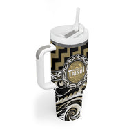 Aotearoa Waikato Tainui Personalised Tumbler With Handle Maori Iwi Poutama Puhoro Tattoo LT14 - Polynesian Pride