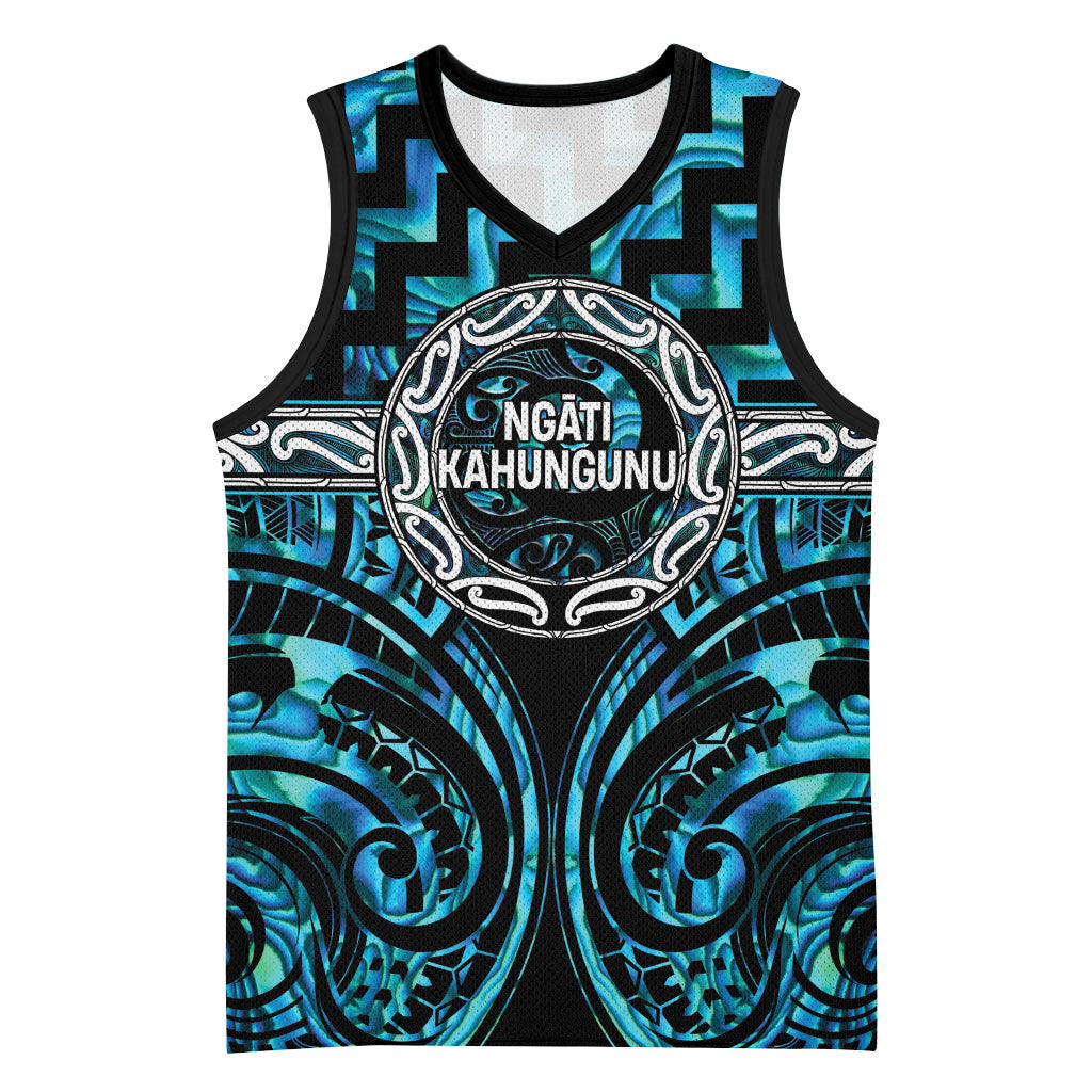 Aotearoa Ngati Kahungunu Personalised Basketball Jersey Maori Iwi Poutama Puhoro Tattoo LT14 Unisex Turquoise - Polynesian Pride