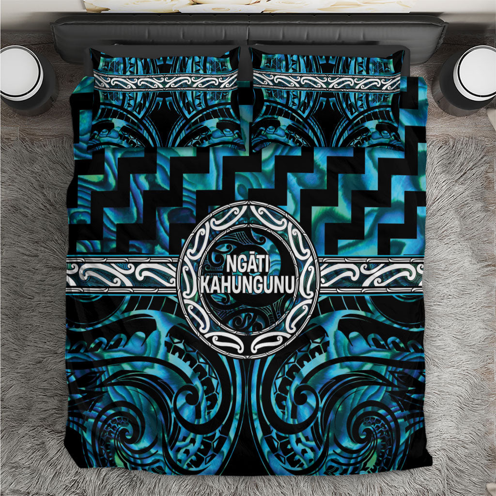 Aotearoa Ngati Kahungunu Bedding Set Maori Iwi Poutama Puhoro Tattoo LT14 Turquoise - Polynesian Pride