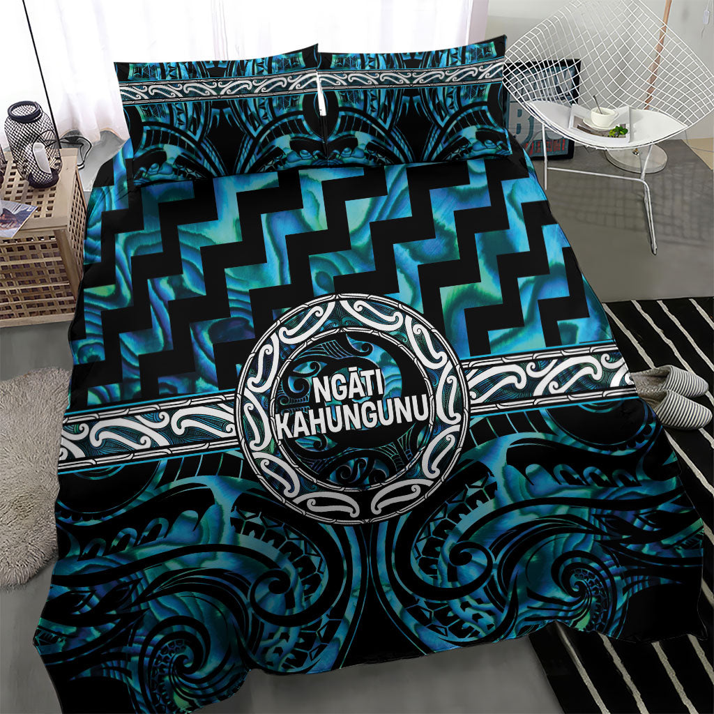 Aotearoa Ngati Kahungunu Bedding Set Maori Iwi Poutama Puhoro Tattoo LT14 - Polynesian Pride
