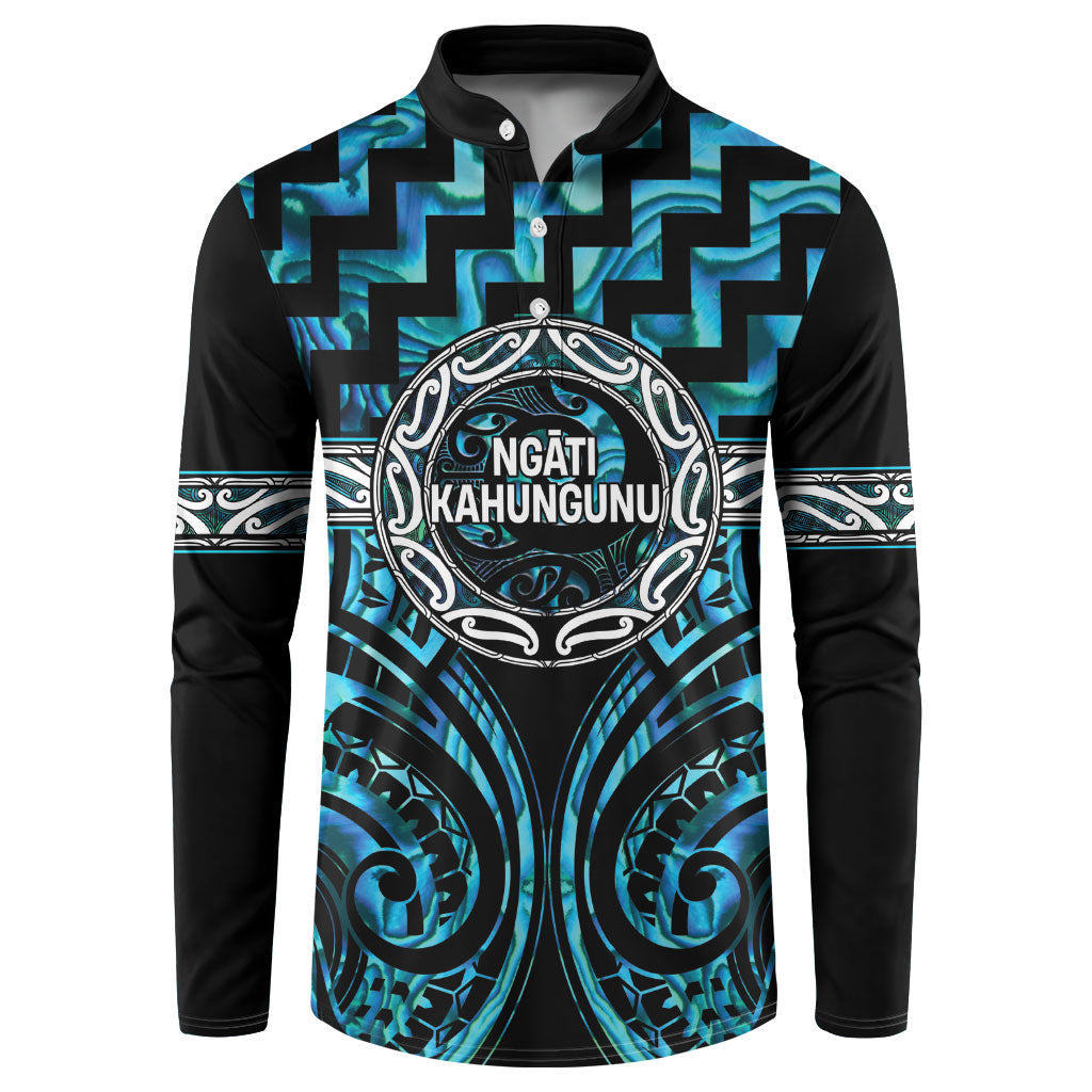 Aotearoa Ngati Kahungunu Personalised Button Sweatshirt Maori Iwi Poutama Puhoro Tattoo LT14 Turquoise - Polynesian Pride