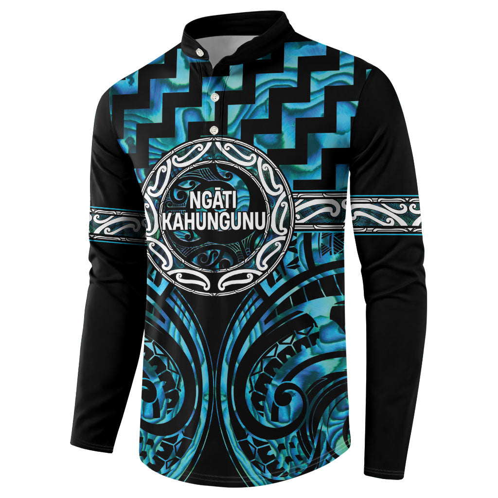 Aotearoa Ngati Kahungunu Personalised Button Sweatshirt Maori Iwi Poutama Puhoro Tattoo LT14 - Polynesian Pride