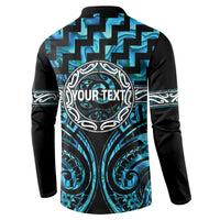 Aotearoa Ngati Kahungunu Personalised Button Sweatshirt Maori Iwi Poutama Puhoro Tattoo LT14 - Polynesian Pride