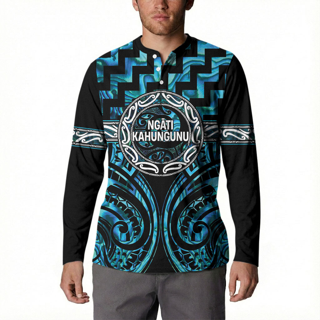 Aotearoa Ngati Kahungunu Personalised Button Sweatshirt Maori Iwi Poutama Puhoro Tattoo LT14 - Polynesian Pride