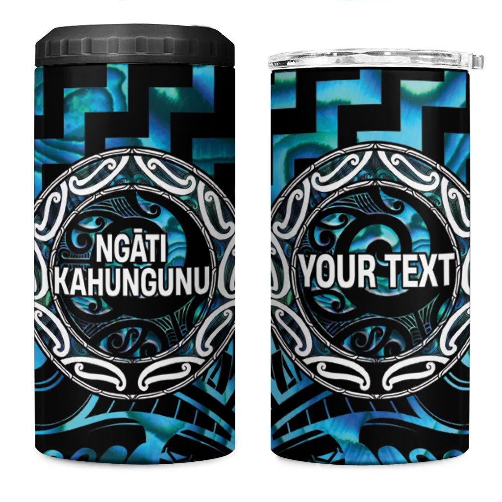 Aotearoa Ngati Kahungunu Personalised 4 in 1 Can Cooler Tumbler Maori Iwi Poutama Puhoro Tattoo LT14 One Size: 16 oz Turquoise - Polynesian Pride