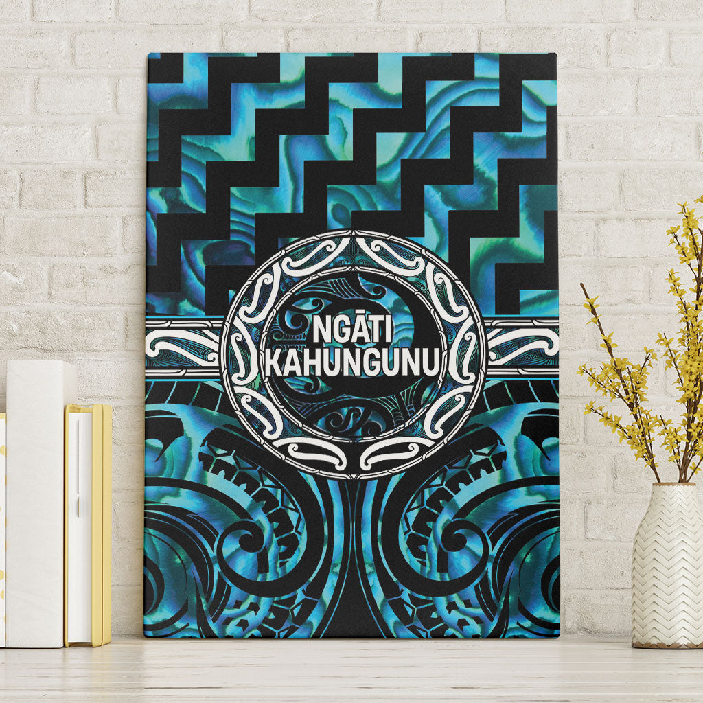 Aotearoa Ngati Kahungunu Canvas Wall Art Maori Iwi Poutama Puhoro Tattoo LT14 Without Frame Turquoise - Polynesian Pride