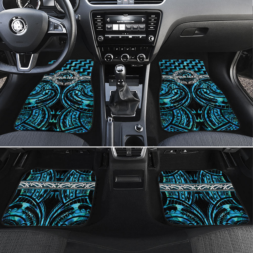 Aotearoa Ngati Kahungunu Personalised Car Mats Maori Iwi Poutama Puhoro Tattoo LT14 Set 4pcs Turquoise - Polynesian Pride