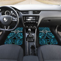 Aotearoa Ngati Kahungunu Personalised Car Mats Maori Iwi Poutama Puhoro Tattoo LT14 Set 2pcs - Front Turquoise - Polynesian Pride
