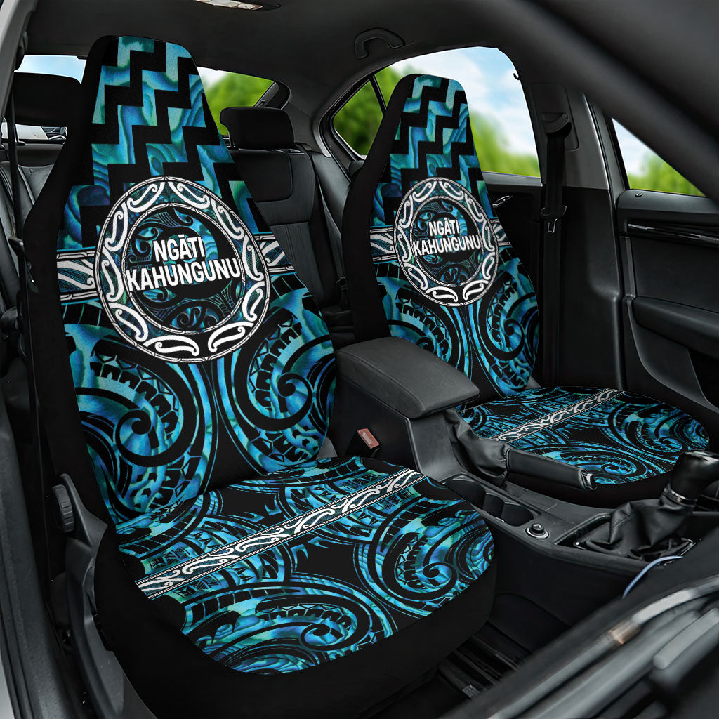 Aotearoa Ngati Kahungunu Car Seat Cover Maori Iwi Poutama Puhoro Tattoo LT14 One Size Turquoise - Polynesian Pride