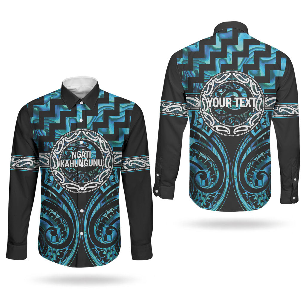 Aotearoa Ngati Kahungunu Personalised Couples Matching Puletasi and Long Sleeve Button Shirt Maori Iwi Poutama Puhoro Tattoo LT14 - Polynesian Pride