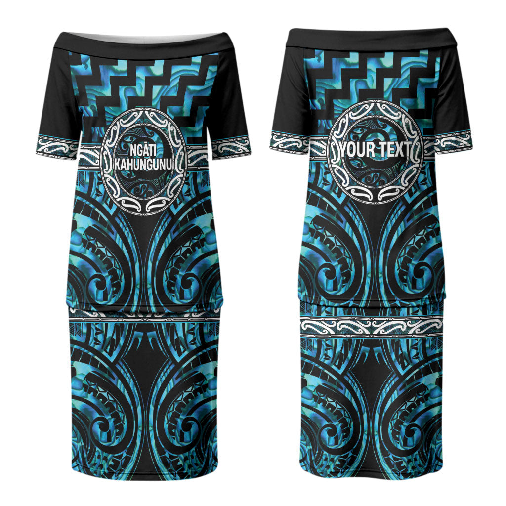 Aotearoa Ngati Kahungunu Personalised Couples Matching Puletasi and Long Sleeve Button Shirt Maori Iwi Poutama Puhoro Tattoo LT14 - Polynesian Pride